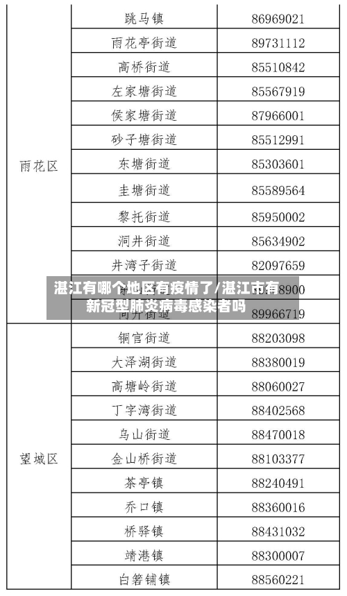 湛江有哪个地区有疫情了/湛江市有新冠型肺炎病毒感染者吗-第2张图片