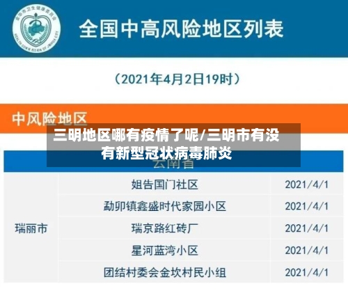 三明地区哪有疫情了呢/三明市有没有新型冠状病毒肺炎-第3张图片