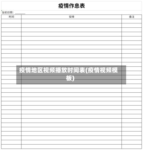 疫情地区视频播放时间表(疫情视频模板)